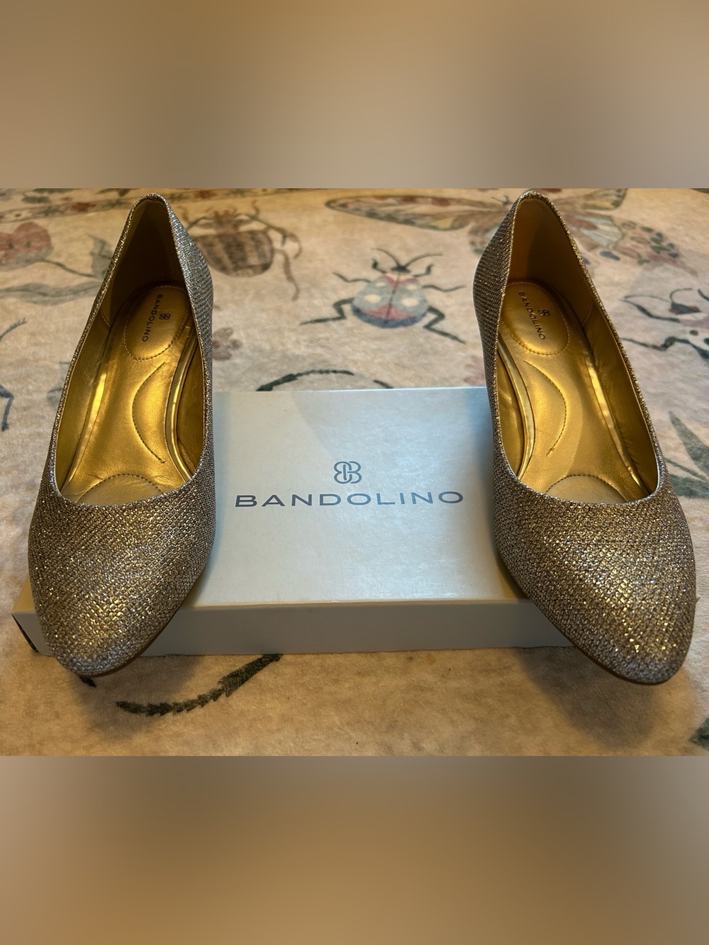 Bandolino Silver Glitter Low Heel Pumps - Picture 4 of 13